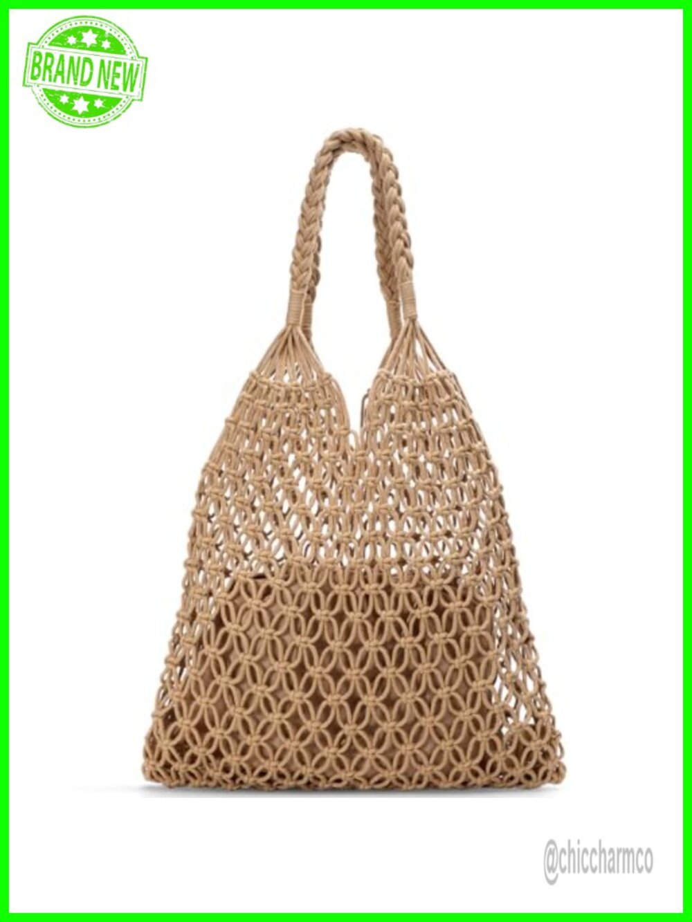 Crochet Tote Bag Mesh Beach Bag Knit Shoulder Bag Women Large Lightweight